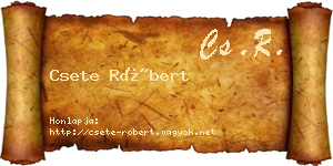 Csete Róbert névjegykártya